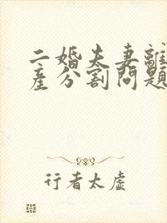 二婚夫妻离婚房产分割问题