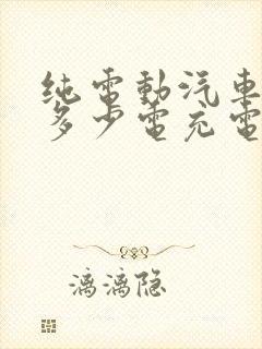 纯电动汽车剩余多少电充电好