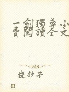 一剑独尊小说免费阅读全文无窗口