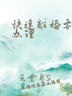 快速离婚要怎么办理