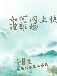 如何网上快速办理离婚