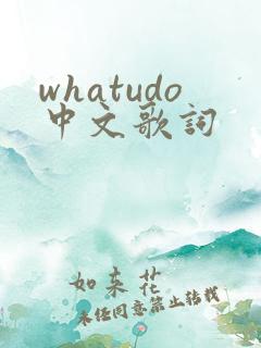 whatudo中文歌词