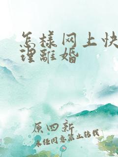 怎样网上快速办理离婚