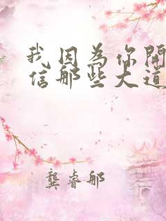 我因为你开始相信那些大道理是什么歌