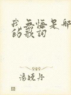 我无悔是哪首歌的歌词