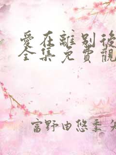 爱在离别后短剧全集免费观看高清