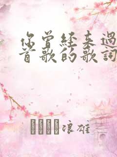 你曾经来过是哪首歌的歌词