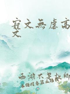 宠文无虐高甜宠文