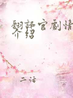 翻译官剧情分集介绍