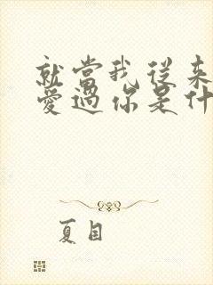 就当我从来没有爱过你是什么歌