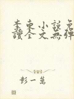 李东小说免费阅读全文无弹窗