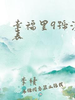 幸福里9号演员表