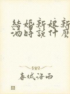 结婚新娘新郎敬酒时说什么