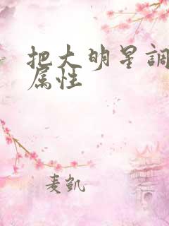 把大明星调成专属性