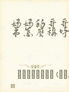 妈妈的哥哥和弟弟怎么称呼