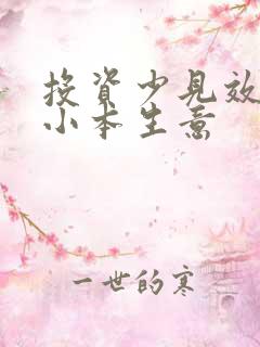 投资少见效快的小本生意