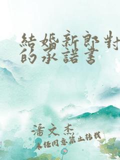 结婚新郎对新娘的承诺书