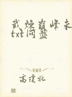 武炼巅峰未删减txt网盘