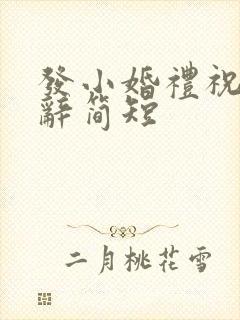 发小婚礼祝福致辞简短