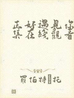 正好遇见你36集在线观看免费完整版