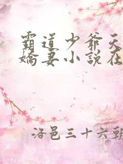 霸道少爷天才小娇妻小说在线阅读全文