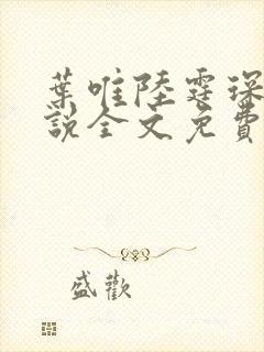 叶唯陆霆琛的小说全文免费阅读