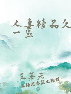 人妻精品久久久一区