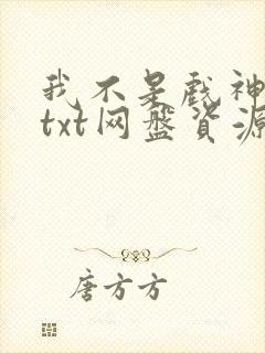 我不是戏神小说txt网盘资源