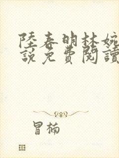 陆春明林婉清小说免费阅读最新章节