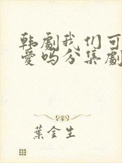 韩剧我们可以相爱吗分集剧情介绍