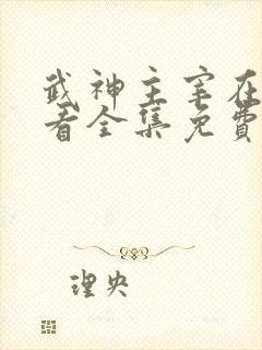 武神主宰在线观看全集免费播放.