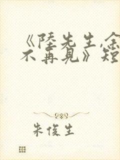 《陆先生,余生不再见》短剧