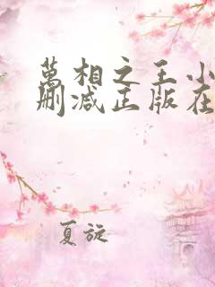 万相之王小说无删减正版在线阅读