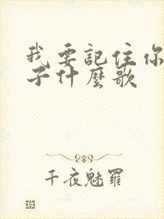 我要记住你的样子什么歌