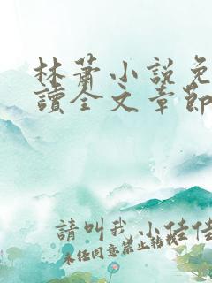 林萧小说免费阅读全文章节