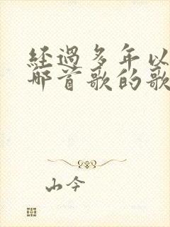 经过多年以后是哪首歌的歌词