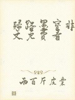 归路墨宝非宝全文免费看