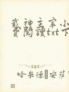 武神主宰小说免费阅读txt下载