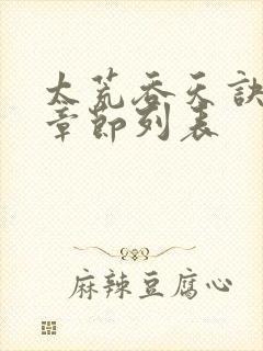 太荒吞天诀最新章节列表