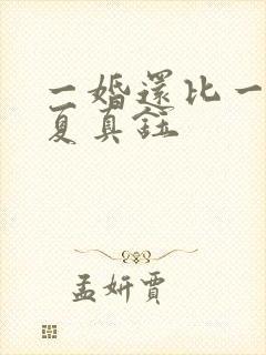 一婚还比一婚高夏真钰