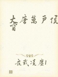 大唐万户侯无弹窗