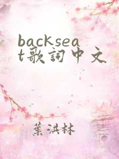 backseat歌词中文