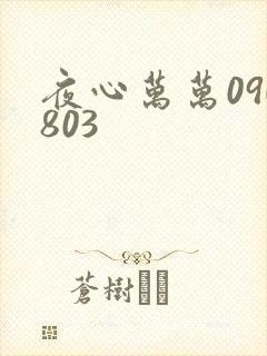 夜心万万090803