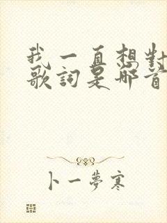 我一直想对你说歌词是哪首歌