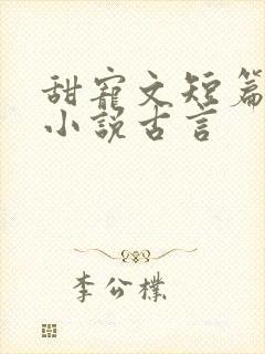 甜宠文短篇完结小说古言