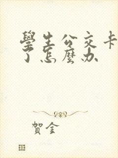 学生公交卡丢失了怎么办