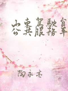 山东驾驶员培训公共服务平台