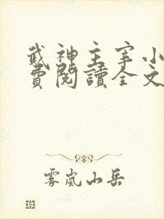 武神主宰小说免费阅读全文免费