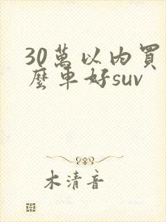 30万以内买什么车好suv