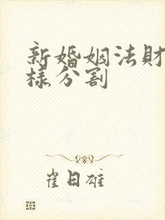 新婚姻法财产怎样分割